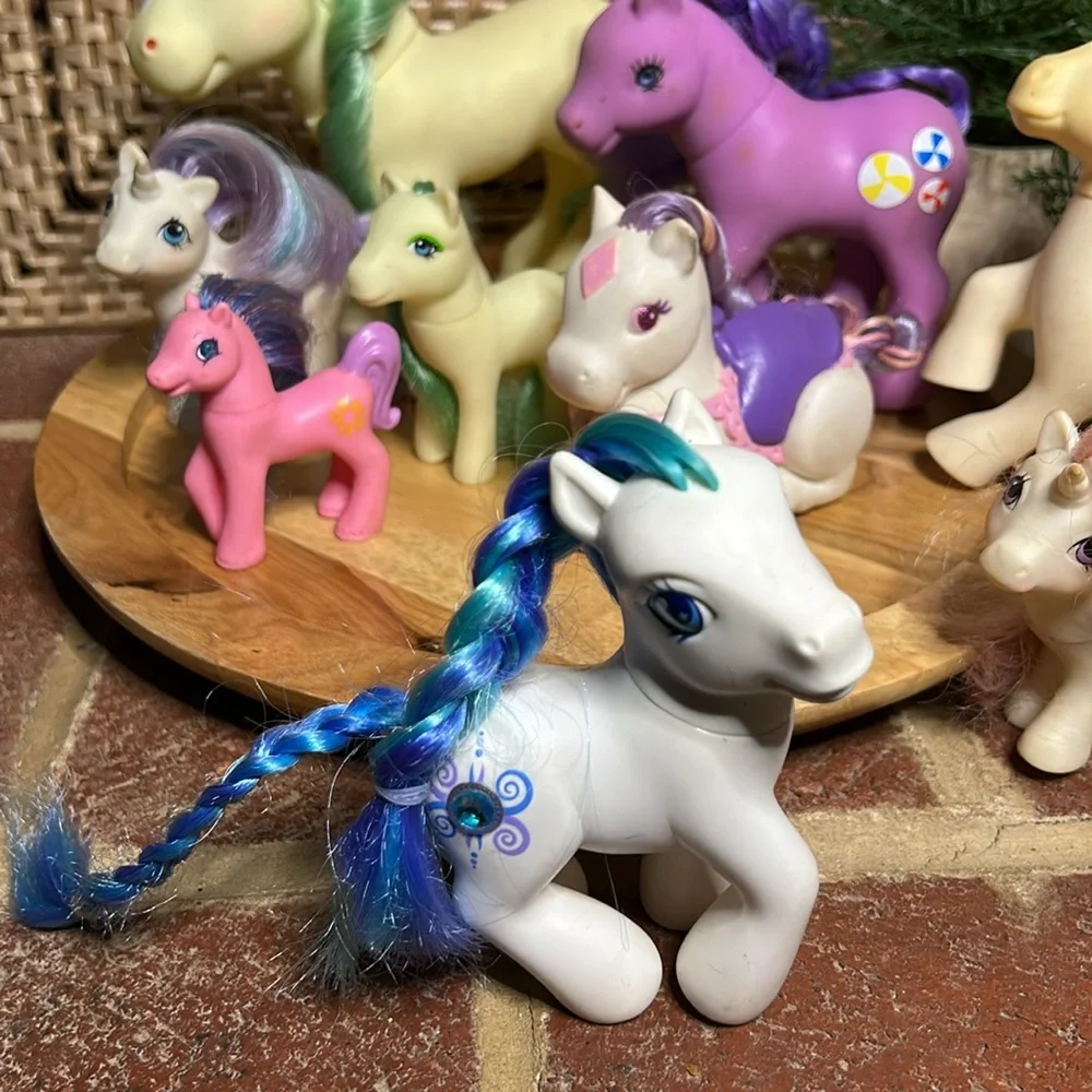 Vintage Set of 9 Pony Unicorn Toy Set 1983 -2003